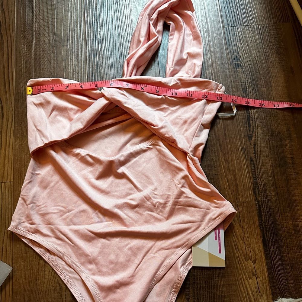 Elegant Pink One-Shoulder Women Top/bodysuit - Picture 10 of 10